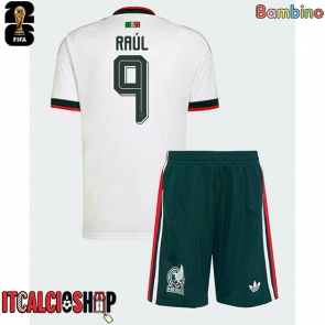 Messico Raul Jimenez #9 Seconda Maglia Bambino Mondiali 2026 Manica Corta (+ Pantaloni corti)